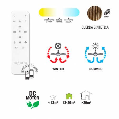 MANTRA Polinesia Nautica LED DC Ø64cm ceiling fan info 1