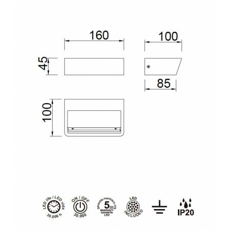 MANTRA Altea LED wall lamp white