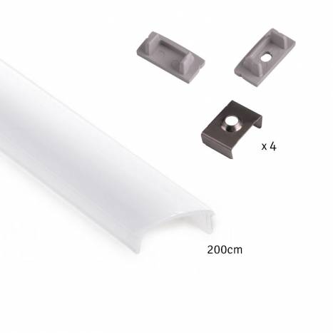 Perfil aluminio 2mts 8mm superficie - Maslighting