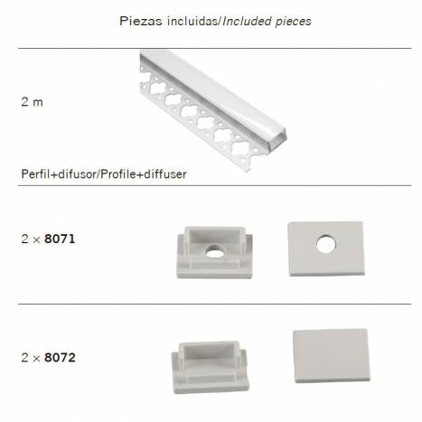 MANTRA Architectural aluminum profile 2mts