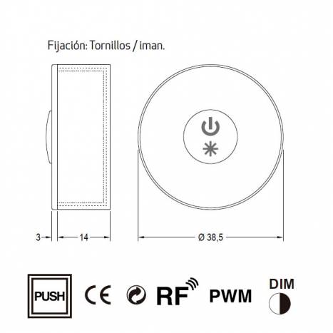 MANTRA RF Switch Dimmer push system