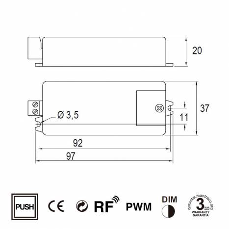 Controlador regulador SPU-DIM-C01 tira LED - ELT