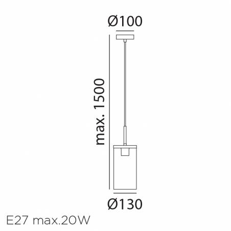 MDC Triel 1L E27 glass pendant lamp info