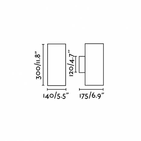 Aplique de pared Thon IP55 2L LED 30w - Faro