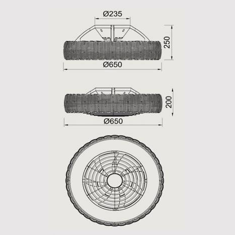 Ventilador de techo Kilimanjaro DC LED ratán - Mantra