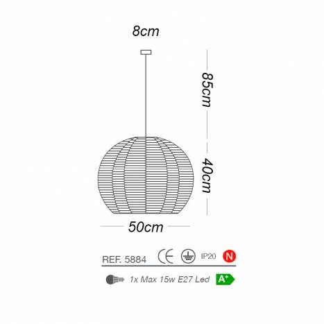 ILUSORIA Trenc 1L E27 pendant lamp cord info