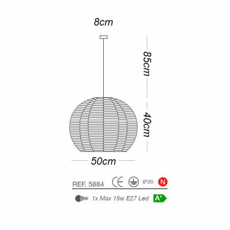 ILUSORIA Trenc 1L E27 pendant lamp cord info