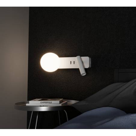 REDO Oasis G9 + LED 3w USB charger wall lamp white ambient