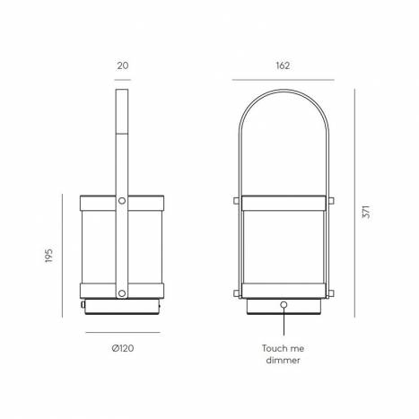 Lámpara portátil Bally LED dimmable - Aromas