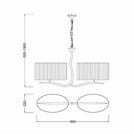 Lámpara colgante Eve 2 pantallas antracita - Mantra