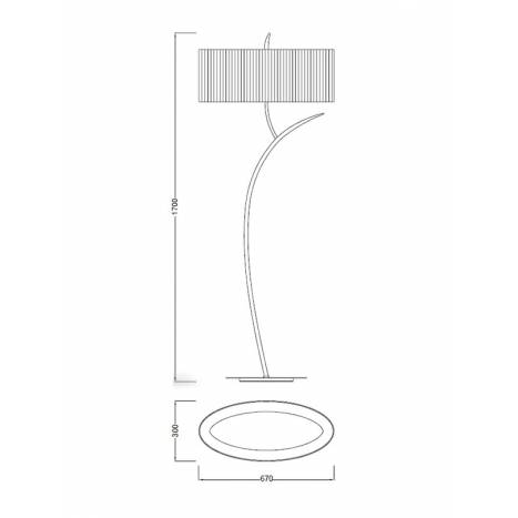 Lámpara de pie Eve 2L E27 blanco + antracita - Mantra