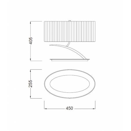 Sobremesa Eve Oval 2L E27 pantalla tela - Mantra