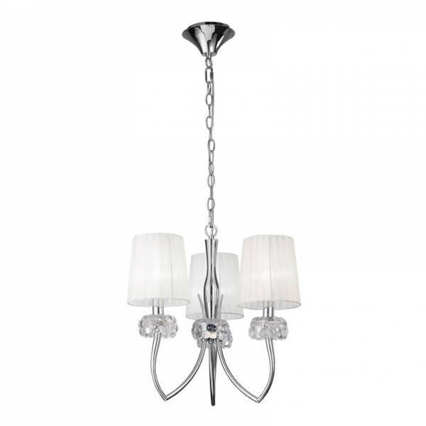 Lámpara colgante Loewe 3L E14 cromo - Mantra