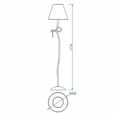 MANTRA Paola floor lamp 1L E27 gold