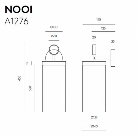 Aplique de pared Nooi T8 lino - Aromas