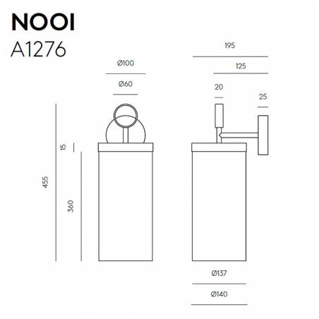 Aplique de pared Nooi T8 lino - Aromas