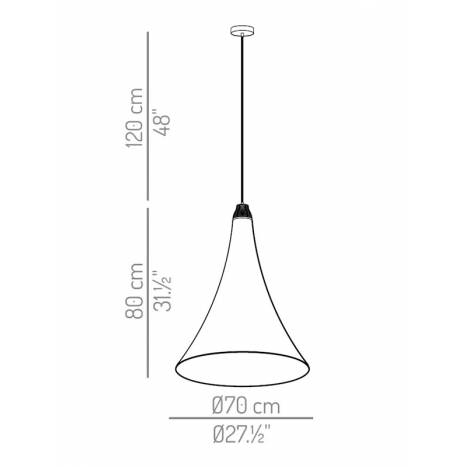 EL TORRENT Flux pendant lamp LED 17w black fabric