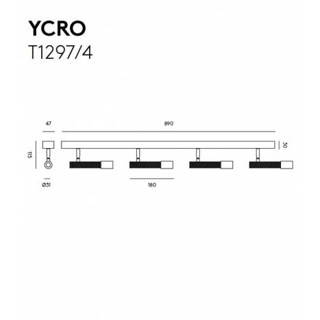Regleta de focos Ycro 4L LED dimmable - Aromas