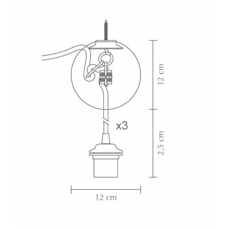 Set Cannonball base + 3L E27 blanco - Umage