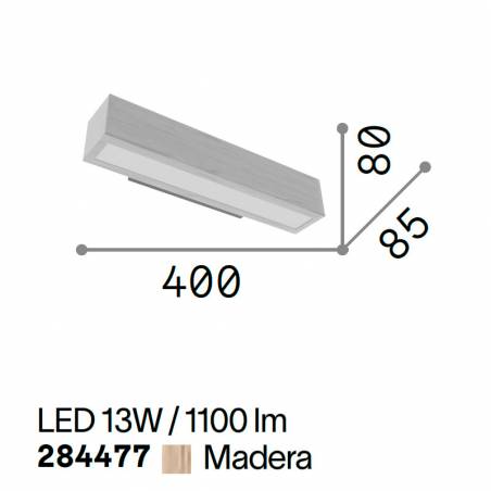 Aplique de pared Craft LED 13w madera info - Ideal Lux