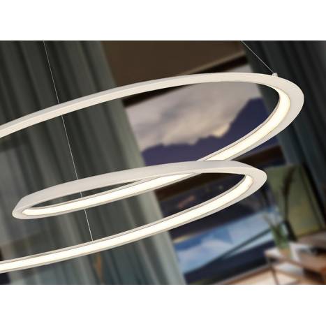 Lámpara colgante Looping LED 54w blanco detalle - Schuller