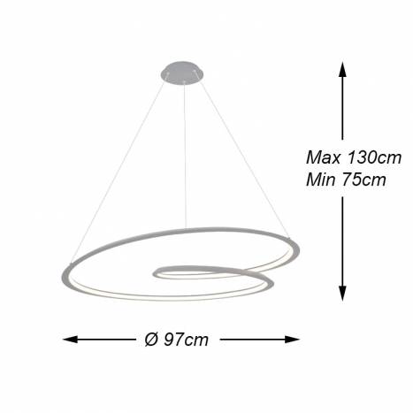 Lámpara colgante Looping LED 54w blanco info - Schuller