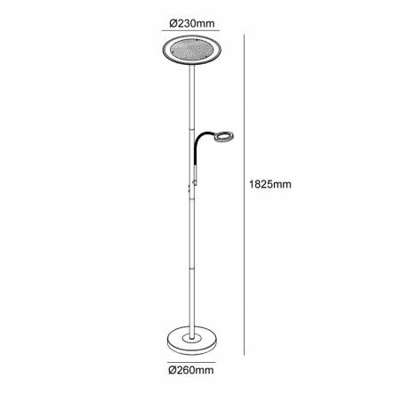 Lámpara de pie Ackbar LED 18 + 4w dimmable - Trio