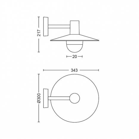 Aplique de pared Skua IP44 E27 - Philips