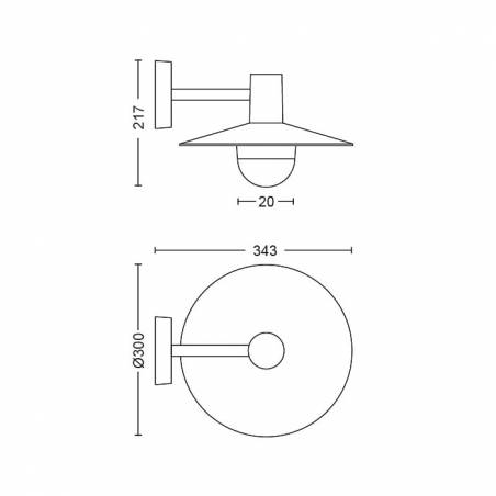 Aplique de pared Skua IP44 E27 - Philips