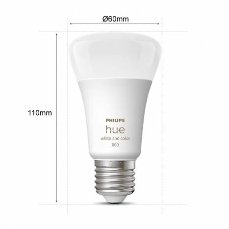 PHILIPS Pack 2 Hue Smart bulb LED E27 9w A60 White and Color