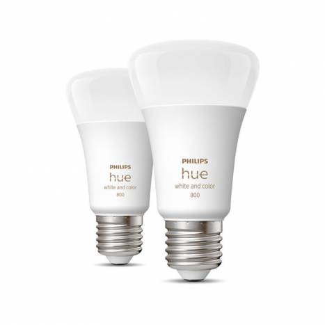 PHILIPS Pack 2 Hue Smart bulb LED E27 9w A60 White and Color