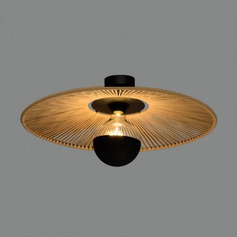 ACB Pamela 50cm E27 sand textile rope wall/ceiling lamp detail