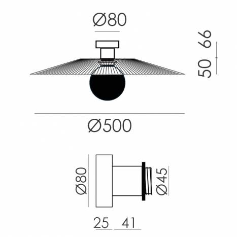 ACB Pamela 50cm E27 textile rope wall/ceiling lamp info