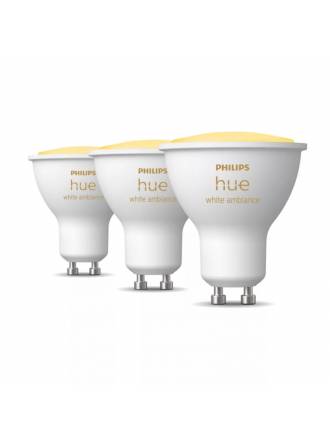 PHILIPS Pack 3 Smart LED bulbs GU10 4.3w Hue White Ambiance