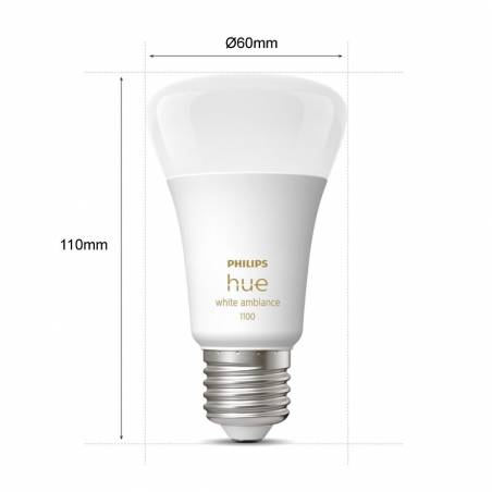 PHILIPS Hue Smart bulb LED E27 8w A60 White Ambiance