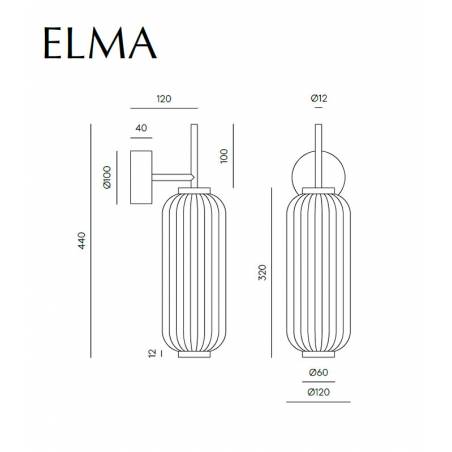 Aplique de pared Elma LED dimmable - Aromas