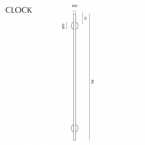 Aplique de pared Clock XL 120cm LED dimmable - Aromas