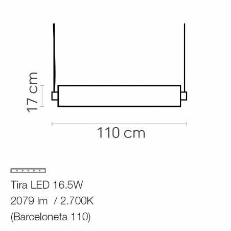 Lámpara colgante Barceloneta LED tela - Luxcambra
