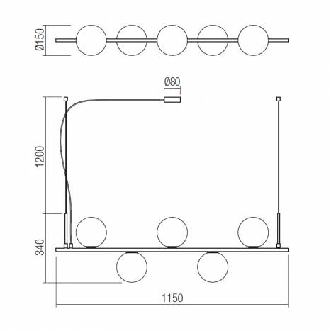 Lámpara colgante Talis E14 lineal - Redo
