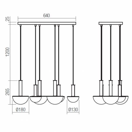 Lámpara colgante Lumien LED 6L G9 - Redo