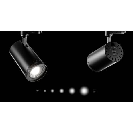 Foco de carril Zoom trifásico LED CCT angulo ajustable - Beneito Faure