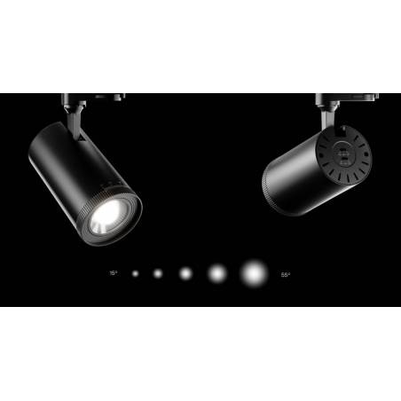 Foco de carril Zoom trifásico LED CCT angulo ajustable - Beneito Faure
