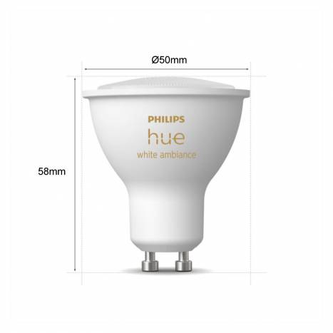 Bombilla inteligente LED GU10 4.3w Hue White Ambiance - Philips