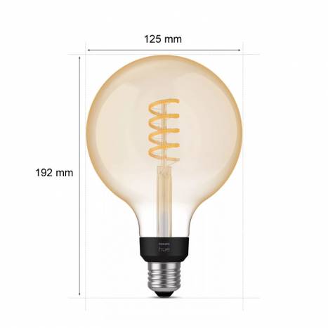 Bombilla inteligente Hue LED E27 Filament G125 White Ambiance - Philips
