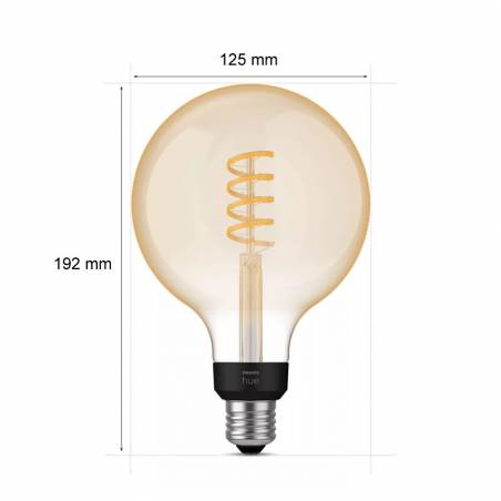 Bombilla inteligente Hue LED E27 Filament G125 White Ambiance - Philips