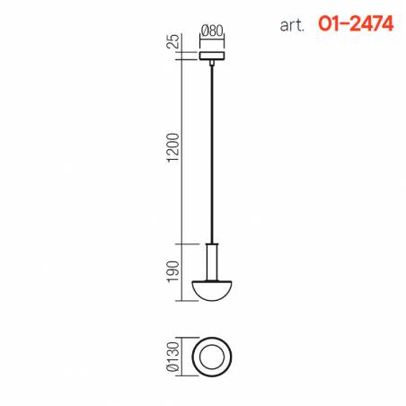 Lámpara colgante Lumien LED 1L G9 - Redo