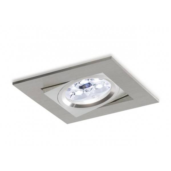 Foco empotrable LED 6w 3000 cuadrado aluminio basculante