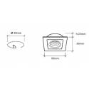 Foco empotrable LED 6w 3000 cuadrado aluminio basculante