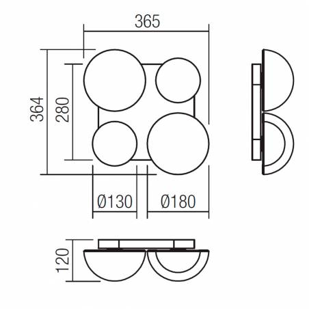 Plafón de techo Lumien LED 4L G9 - Redo