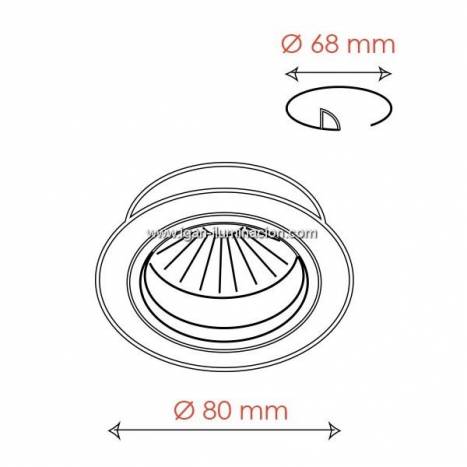 Foco empotrable Halka circular aluminio de Bpm